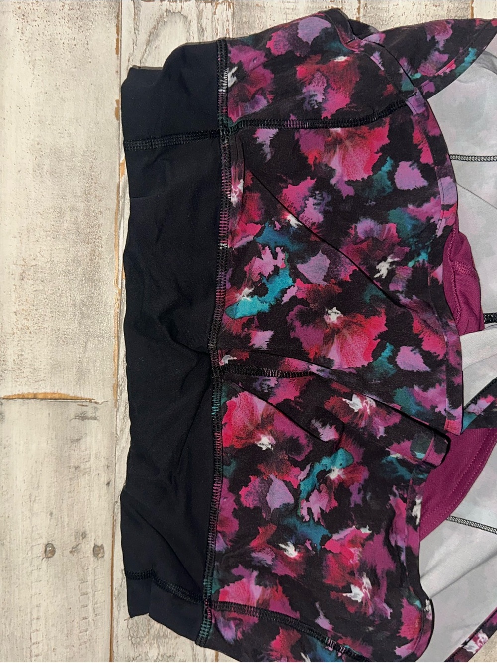 Lululemon - discontinued Black Floral Print Active Shorts
